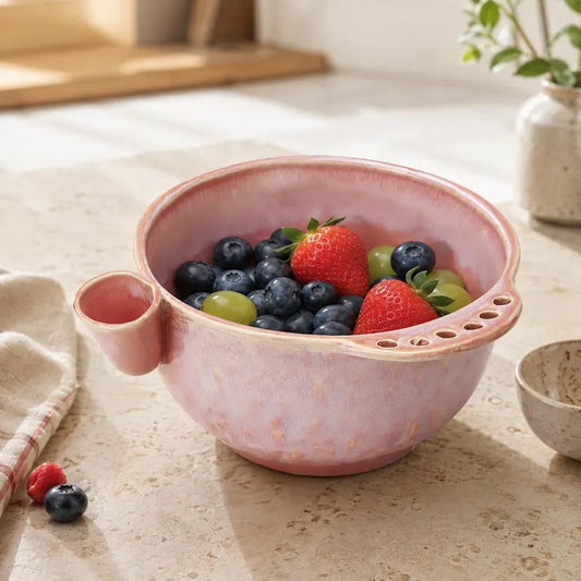 Ceramic Berry Washing Bowl, Whirlpool Fruit Rinse Colander